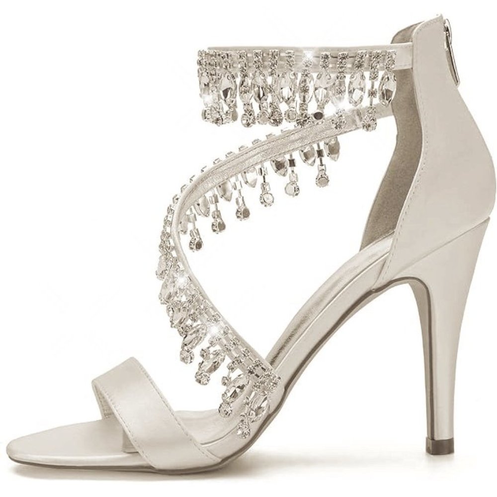 NWT Sparkling Bling Swarovski Crystal Rhinestone Wedding High Heel Shoes… - Picture 3 of 6